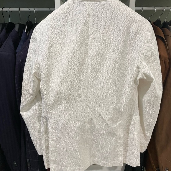 SUITSUPPLY White Double Breasted Seersucker Stretch Cotton Suit 40R Retail $799 - Picture 9 of 13